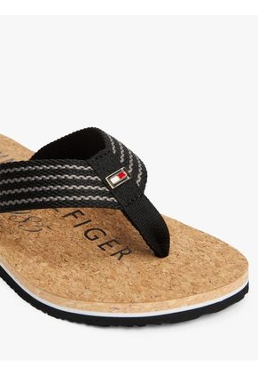 Sandalias Negro De Playa Con Logo Tommy Hilfiger