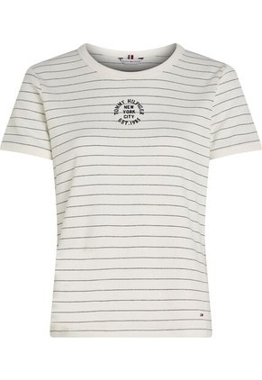 Camiseta Celeste De Corte Regular Con Diseño De Rayas Tommy Hilfiger
