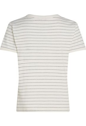 Camiseta Celeste De Corte Regular Con Diseño De Rayas Tommy Hilfiger