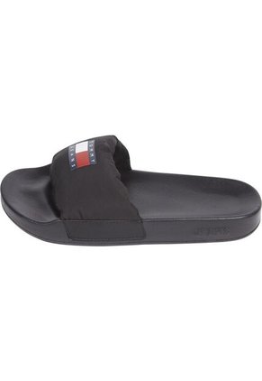 Sandalias Negro Con Logo En La Pala Tommy Hilfiger