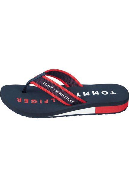 Sandalias Con Logo Y Detalles Distintivos Tommy Hil Mujer Azul Tommy Hilfiger
