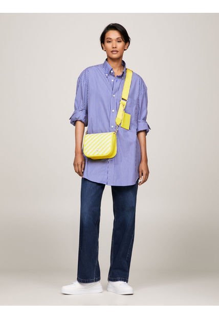 Bolso Bandolera Th City Con Rayas Dentadas Tommy Hilfiger