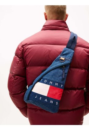 Bolso Azul Cruzado Denim Con Logo Tommy Hilfiger