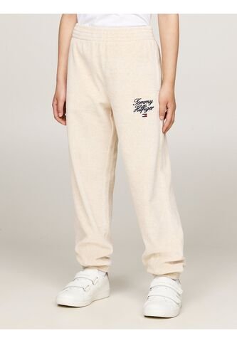 Pantalón Niña Gris Velour Con Logo Script Tommy Hilfiger Tommy Hilfiger