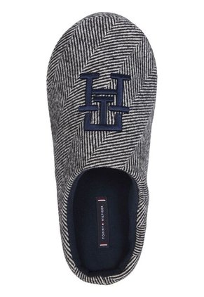 Pantuflas Negras De Casa Herringbone Tommy Hilfiger