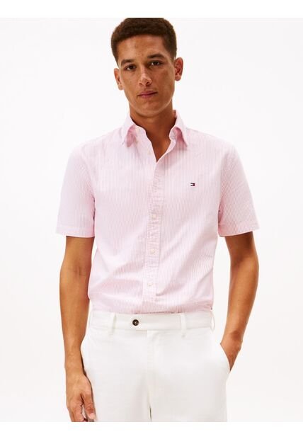 Camisa Blanca Heritage Oxford Con Diseño De Rayas Tommy Hilfiger