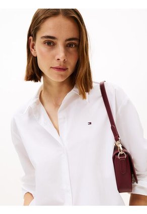 Camisa Blanca De Popelín Con Corte Oversize Tommy Hilfiger