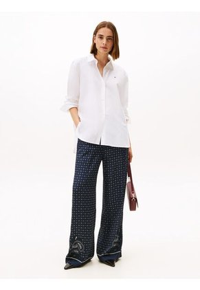 Camisa Blanca De Popelín Con Corte Oversize Tommy Hilfiger
