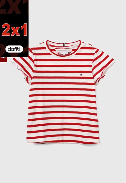 Camiseta Marfil-Rojo Tommy Hilfiger