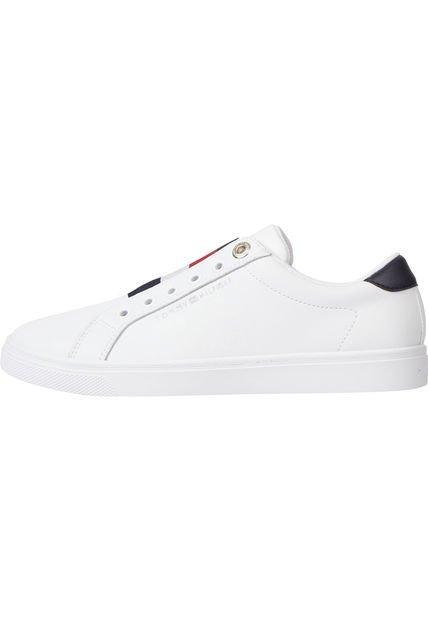Tenis Essential De Piel Sin Cordones Mujer Blanco Tommy Hilfiger