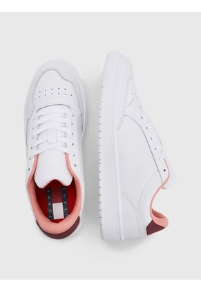 Tenis En Cuero Mujer Blanco Tommy Hilfiger