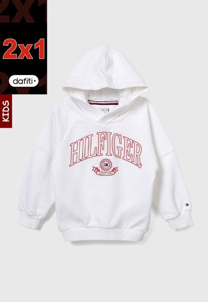 Hoodie Marfil-Rojo-Perla Tommy Hilfiger
