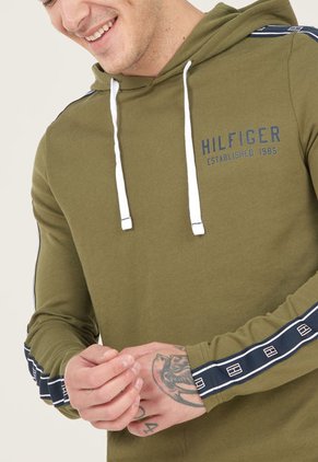 Hoodie Verde Oliva-Azul-Blanco Tommy Hilfiger Sleepwear