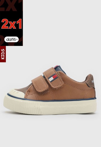 Tenis Lifestyle Café-Marfil-Azul Tommy Hilfiger Kids