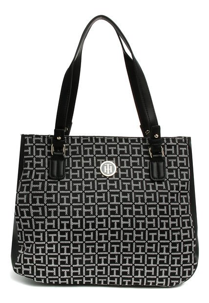 Bolsa Tote Bolsas Tommy Hilfiger 2020 Bolso Negro-Blanco Tommy