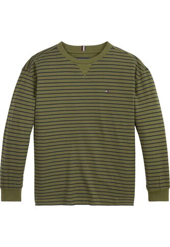 Camiseta Verde Manga Larga Essential De Rayas Tommy Hilfiger Tommy Hilfiger