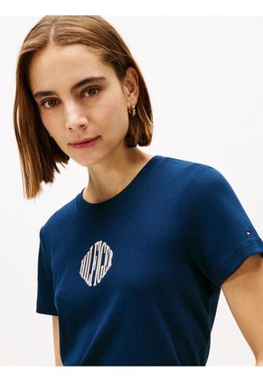 Camiseta Azul Varsity De Corte Regular Con Logo Tommy Hilfiger