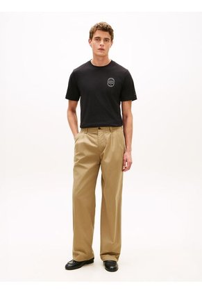 Camiseta Negra Con Logo Gráfico Redondo Tommy Hilfiger