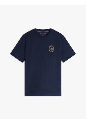 Camiseta Negra Con Logo Gráfico Redondo Tommy Hilfiger