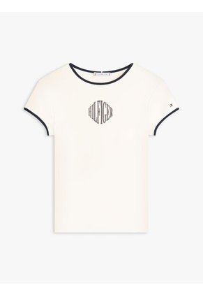 Camiseta Blanca Varsity Slim Ringer Tommy Hilfiger