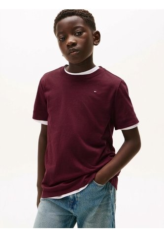 Camiseta Vino Tinto Para Niño  Con Logo Tommy Hilfiger Tommy Hilfiger