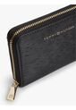 Billetera Negra Texturizada Con Cremallera Y Logo Tommy Hilfiger de Tommy Hilfiger