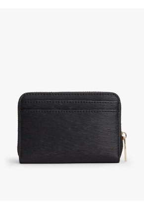 Billetera Negra Texturizada Con Cremallera Y Logo Tommy Hilfiger