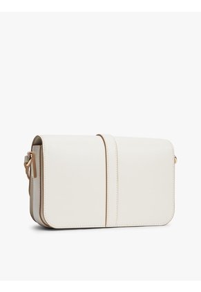 Bolso Beige Cruzado Con Solapa Y Monograma TH Tommy Hilfiger