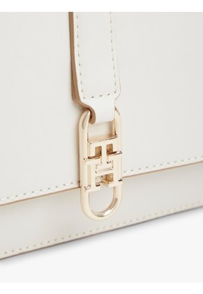 Bolso Beige Cruzado Con Solapa Y Monograma TH Tommy Hilfiger