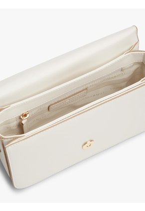 Bolso Beige Cruzado Con Solapa Y Monograma TH Tommy Hilfiger