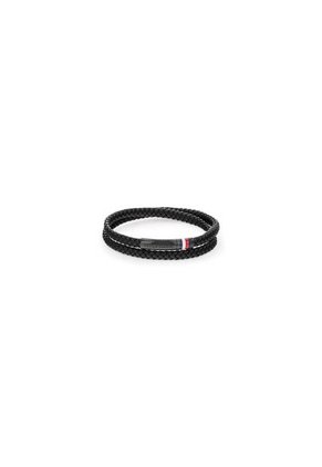 Pulsera Tommy Hilfiger De Cuero Negro