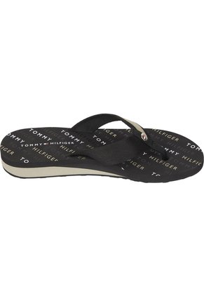 Sandalias Negro Con Logo Tommy Hilfiger