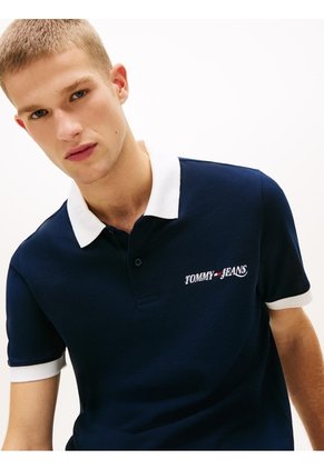 Polo Multicolor De Piqué Regular Con Logo Bordado Tommy Jeans