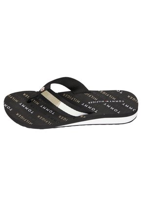 Sandalias Negro Con Logo Tommy Hilfiger