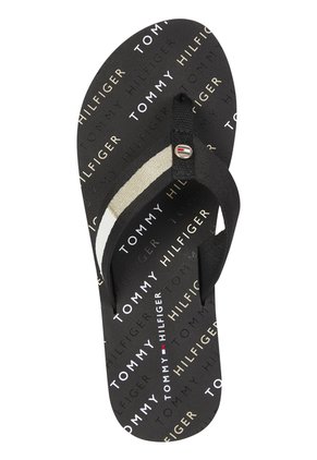 Sandalias Negro Con Logo Tommy Hilfiger