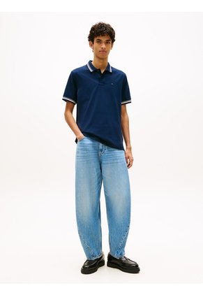 Polo Multicolor De Corte Regular Ribeteado Con Logo Tommy Jeans