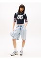Camiseta Multicolor Slim De Punto Aterciopelado Con Logo Tommy Jeans de Tommy Hilfiger