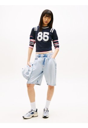 Camiseta Multicolor Slim De Punto Aterciopelado Con Logo Tommy Jeans