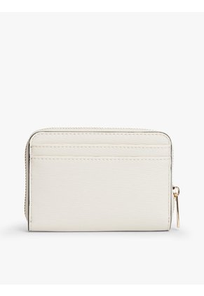 Billetera Beige Texturizada Con Cremallera Y Logo Tommy Hilfiger