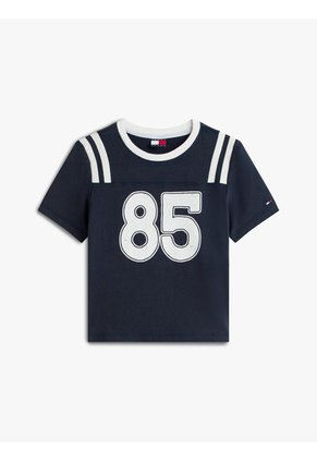 Camiseta Multicolor Slim De Punto Aterciopelado Con Logo Tommy Jeans
