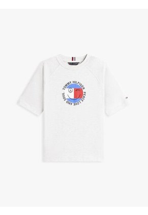 Camiseta Gris Con Logo Gráfico Tommy Hilfiger