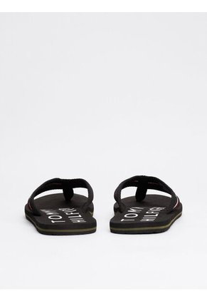 Sandalias Negro Distintivas Con Logos Tommy Hilfiger