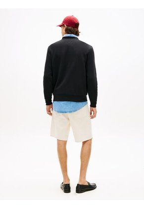 Buzo Negro De Cuello Redondo Con Logo Estampado Tommy Hilfiger