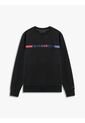 Buzo Negro De Cuello Redondo Con Logo Estampado Tommy Hilfiger de Tommy Hilfiger