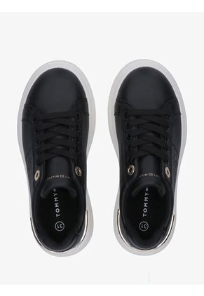Tenis Negro De Corte Bajo Con Cordones Tommy Hilfiger