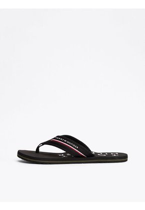 Sandalias Negro Distintivas Con Logos Tommy Hilfiger