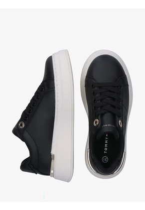 Tenis Negro De Corte Bajo Con Cordones Tommy Hilfiger