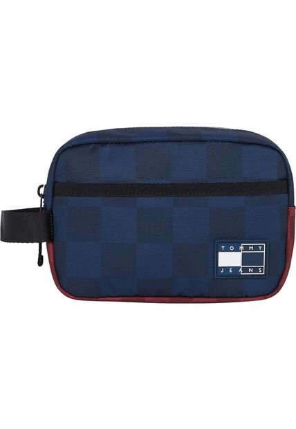 Neceser Azul Collegiate Con Diseño De Cuadros Tommy Hilfiger