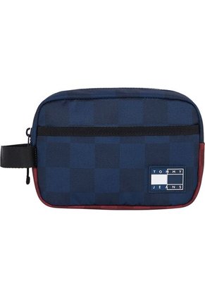 Neceser Azul Collegiate Con Diseño De Cuadros Tommy Hilfiger