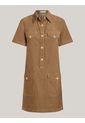 Vestido Beige Corto De Manga Corta Tommy Hilfiger de Tommy Hilfiger